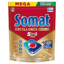 Somat Excellence Premium 5in1 Caps kapsle do automatické myčky na nádobí 42 ks 819g