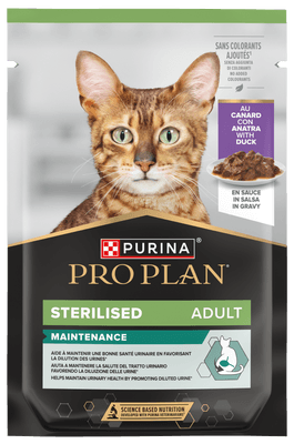 ProPlan Cat Sterilised Maintenance, kapsička, kachna ve šťávě