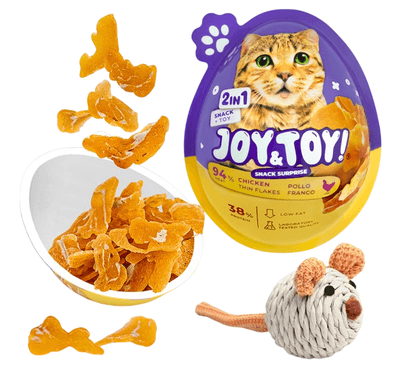 JOY&TOY Vajíčko pro kočky s překvapením Thin Flakes - kuřecí masíčko