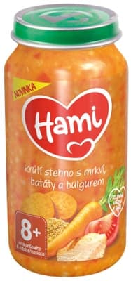 Hami Masozeleninový příkrm Krůtí stehno s mrkví, batáty a bulgurem