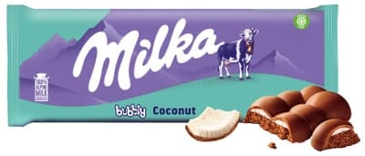 Milka čokoláda Bubbly mléčná s příchutí kokosu