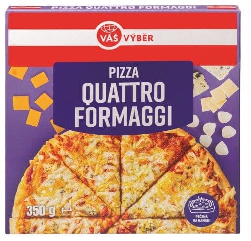 Váš Výběr Pizza Quattro Formaggi mražená 350g