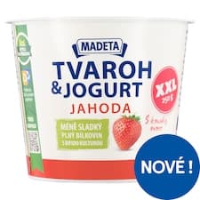 Madeta Jihočeský tvaroh & jogurt jahoda 250g