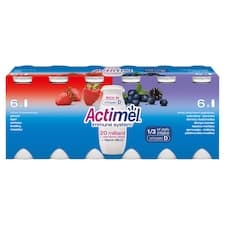 Actimel probiotický jogurtový nápoj s vitamíny jahoda-borůvka 12 x 100g