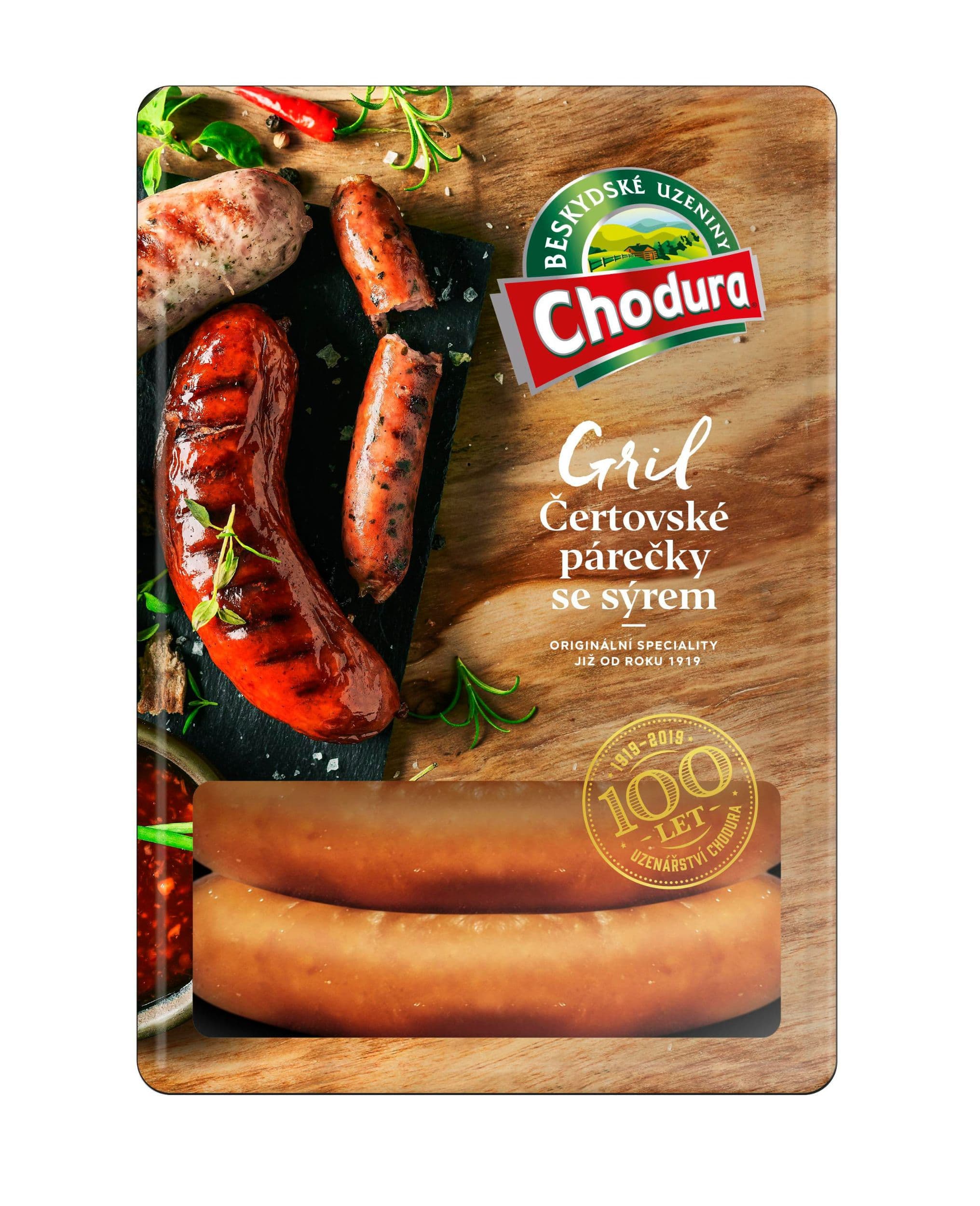 Chodura Gril Čertovské párečky se sýrem 270g