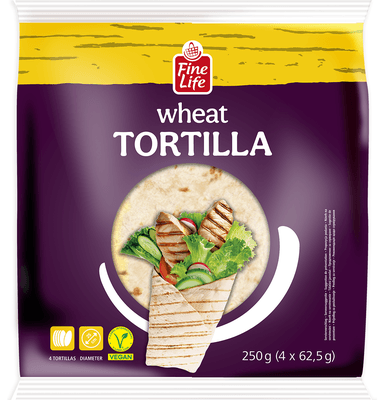 Fine Life Tortilla 25 cm, 4 x 62,5 g