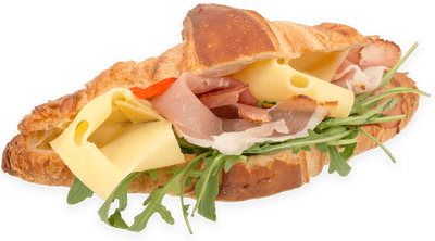 Čerstvě nakrájeno Croissant s prošutem