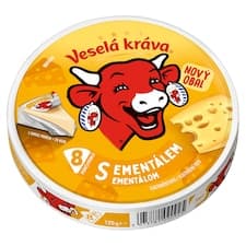 Veselá Kráva Tavený sýr s ementálem 8 ks 120g
