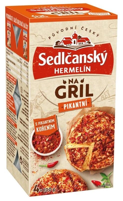Sedlčanský Hermelín na gril s pikantním kořením, 4 ks
