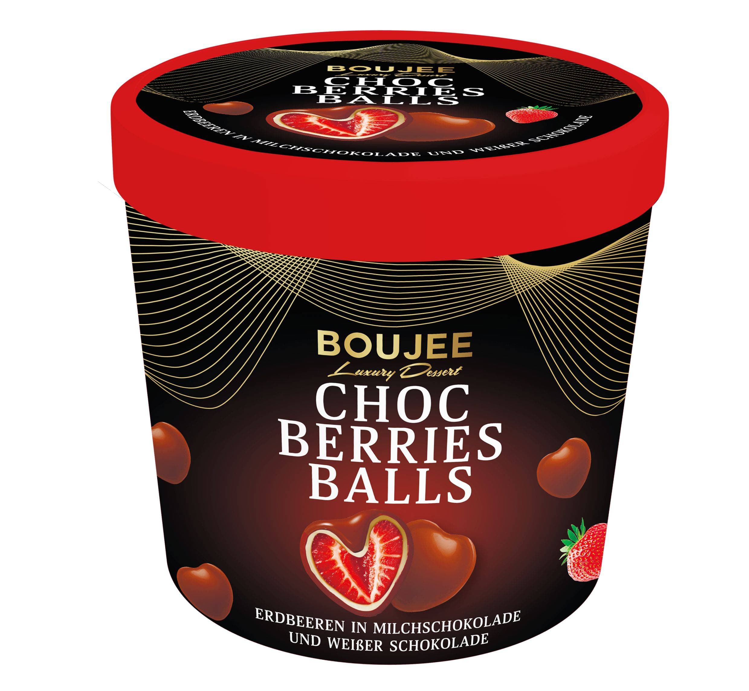 Boujee jahody v mléčné čokoládě a bílé čokoládě mražené 140g