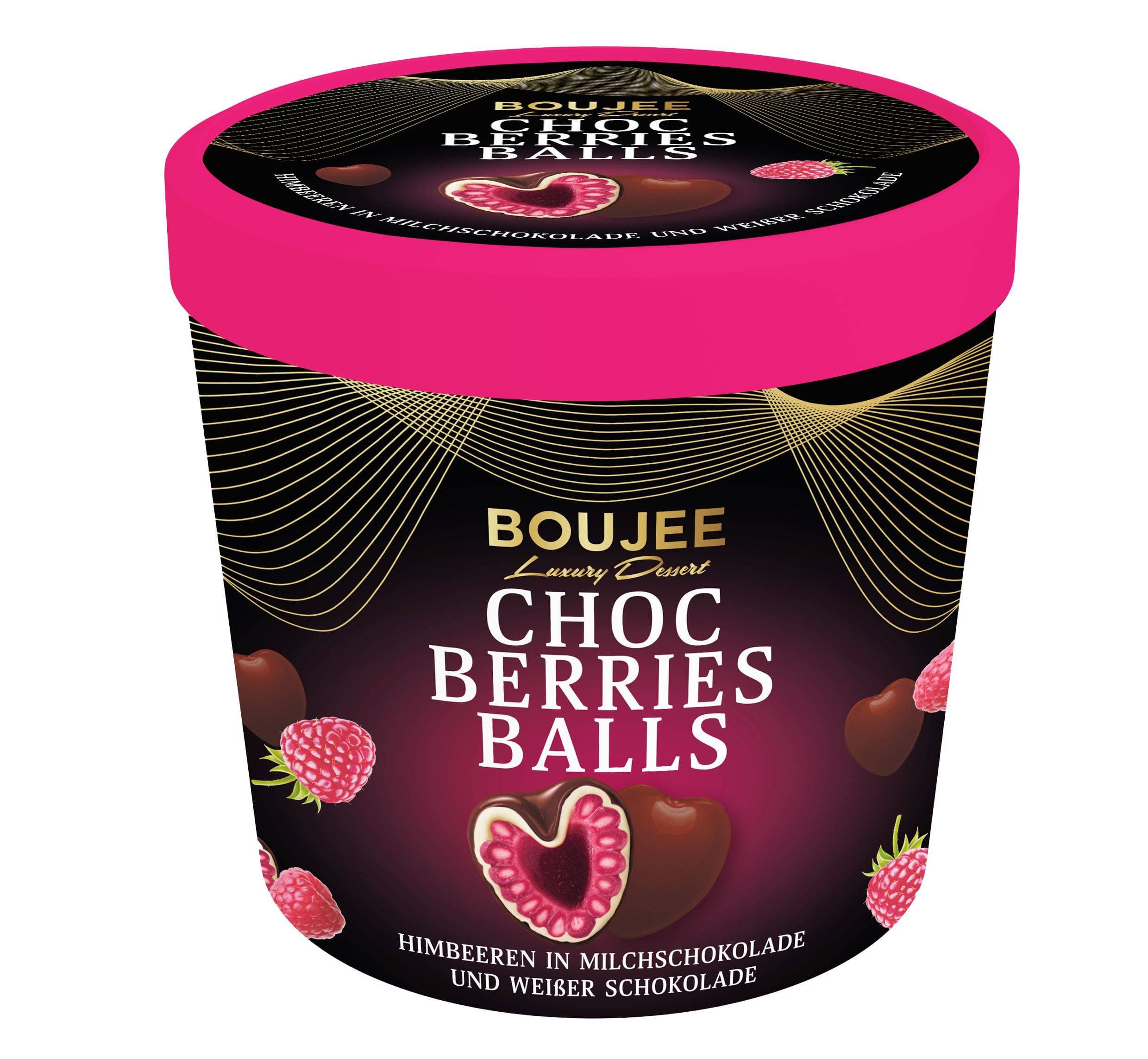 Boujee maliny v mléčné čokoládě a bílé čokoládě mražené 140g