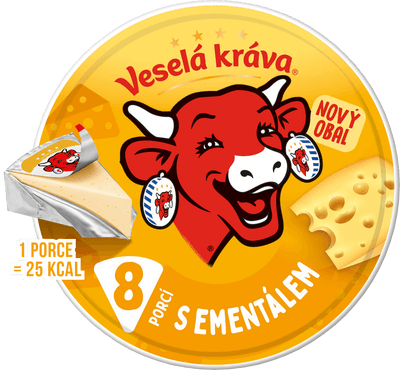 Veselá Kráva Tavený sýr s ementálem (8 ks)