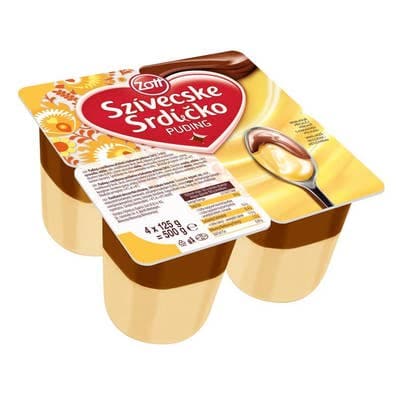 Zott Srdíčko puding vanilka s kakaovou polevou 4x125g