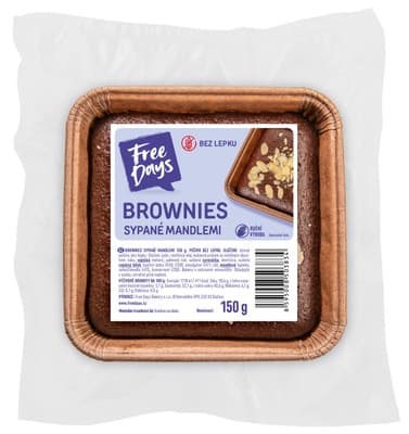 FreeDays Brownies sypané mandlemi, bez lepku
