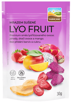 Farmland Lyo Mix jahody, dračí ovoce, mango