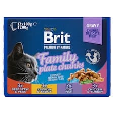 Brit Premium by Nature Kompletní prémiové mokré krmivo pro dospělé kočky 12 x 100g (1200g)