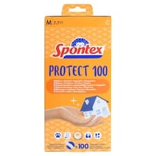 Spontex Protect 100 jednorázové vinylové rukavice M 7-7 1/2 100 ks