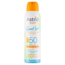 Astrid Sun Coconut Love neviditelný suchý sprej na opalování SPF 50 150ml