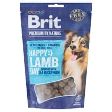 Brit Premium by Nature Poloměkký pamlsek pro psy jehněčí obohaceno o rakytník řešetlákový 180g
