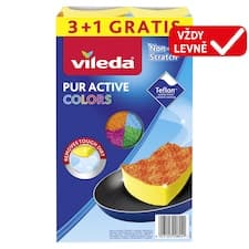 Vileda PUR active Colors houbička 3 + 1 ks