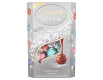 Lindt LINDOR Silver Směs mléčné a bílé čokolády s jahodami a kokosem 337 g
