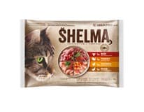 SHELMA Kapsička pro kočky 4 druhy masa 4 x 85 g