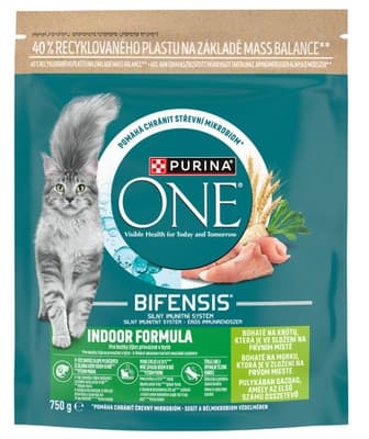 Purina ONE Bifensis Indoor granule pro kočky krůta, obiloviny