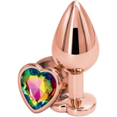 Sexy Elephant Anální kolík s diamantem Rose Gold Heart, malý