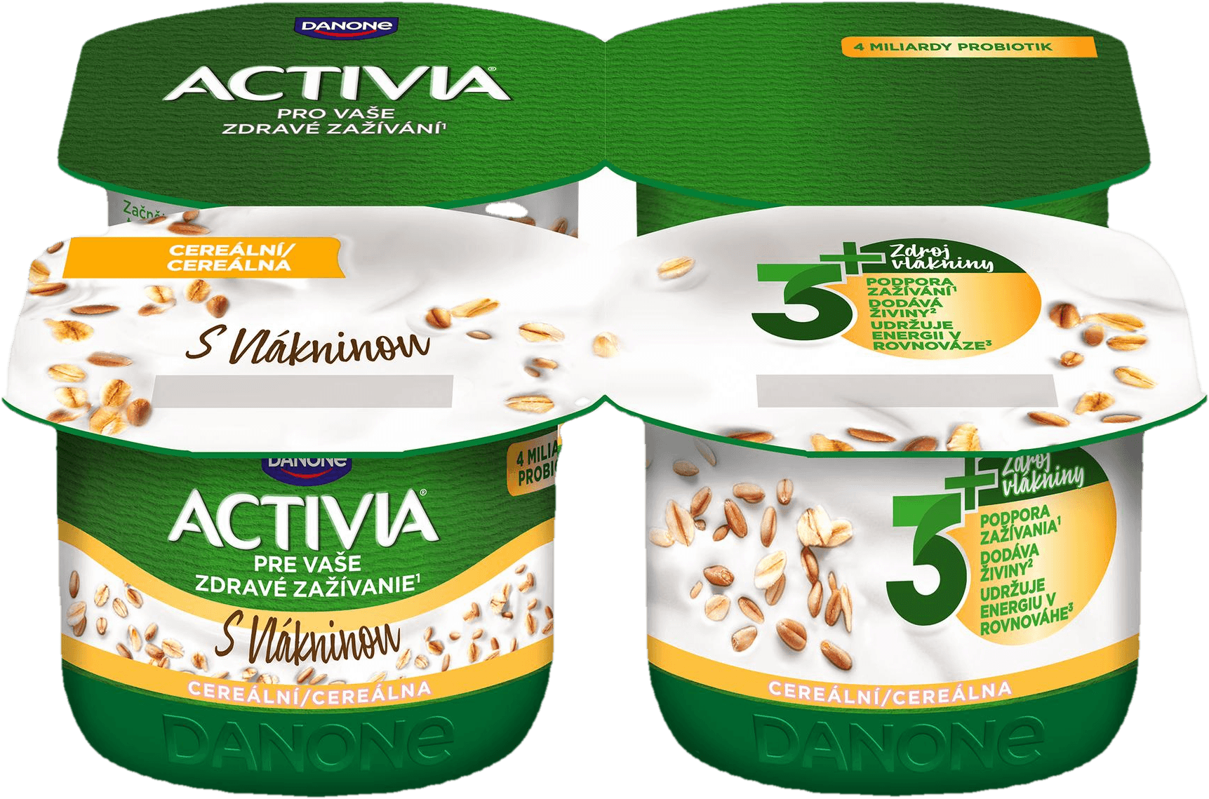 Activia Probiotický jogurt multicereálie 4×120 g