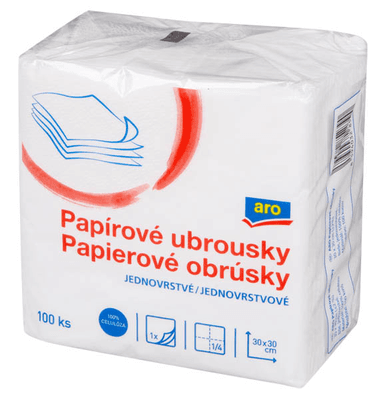 ARO Ubrousky 1vrstvé, 30x30 cm
