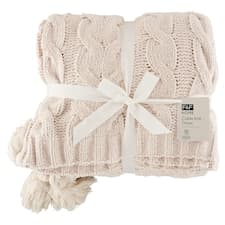 F&F Home Cable Knit Cream deka 130 x 180 cm