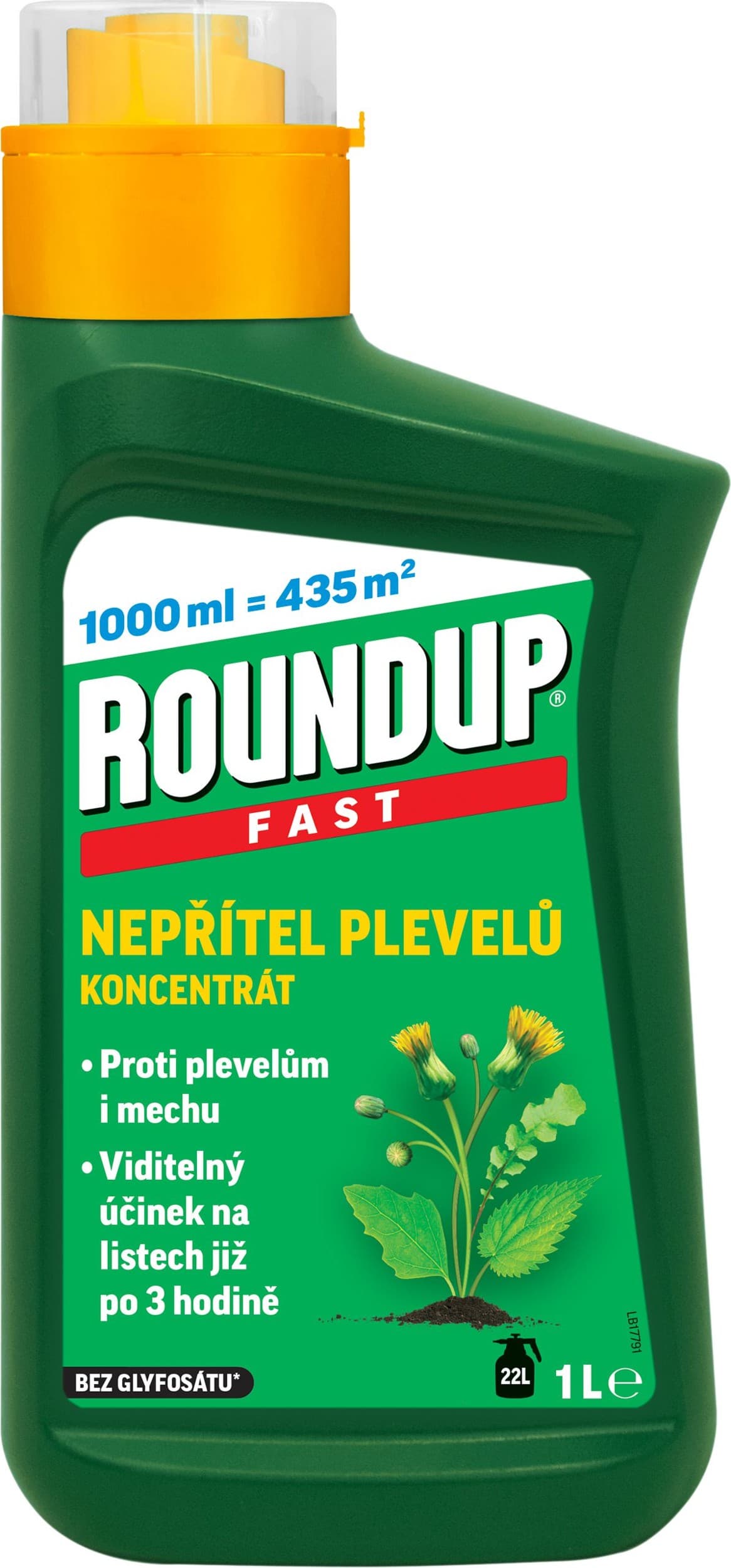 Roundup Fast Koncentrát proti plevechu a mechu 1 l