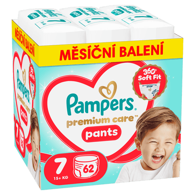 Pampers Premium Plenkové kalhotky Monthly Box, vel. 7 (15+ kg)
