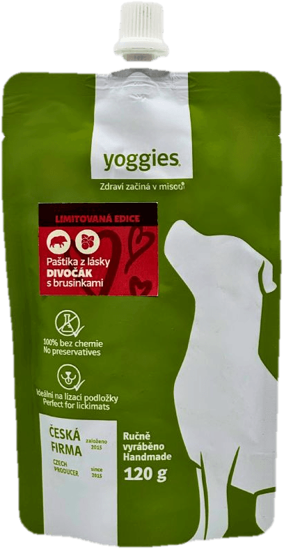 Yoggies Paštika s divočákem a brusinkami pro psy limitovaná edice
