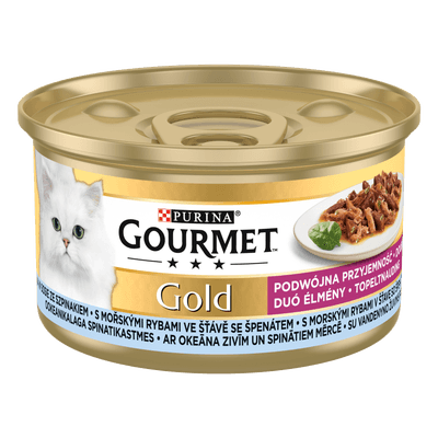 Gourmet Gold konzerva pro kočky, mořské ryby v omáčce