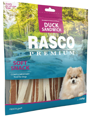 Rasco Premium Pochoutka kachna s treskou, sendvič pro psy