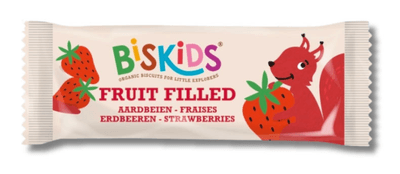 Biskids BIO Měkké dětské sušenky s jahodovým pyré bez přidaného cukru  6m+