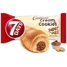 7 Days Croissant Super Max Cream & Cookies s lískooříškovým krémem s kousky sušenek 98g