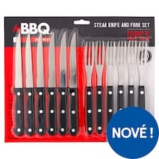 BBQ Sada steakových nožů a vidliček 12 ks