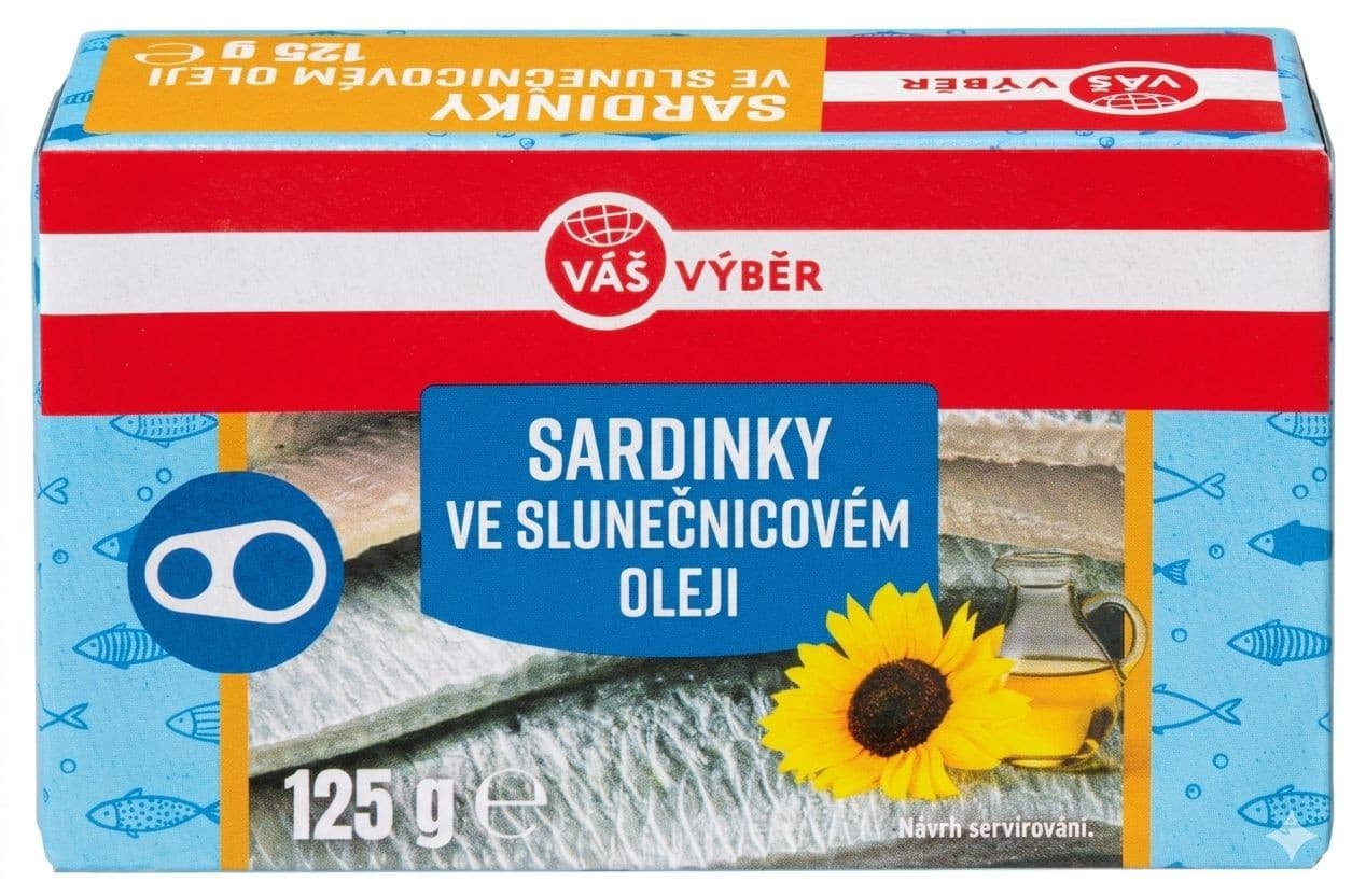 Váš Výběr Sardinky ve slunečnicovém oleji 125g