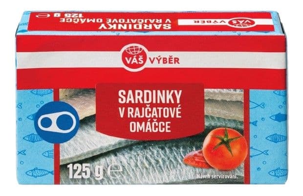 Váš Výběr Sardinky v rajčatové omáčce 125g