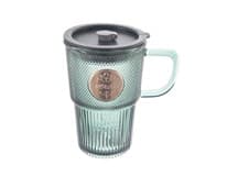 Orion Hrnek VERDE s víčkem brčko 460 ml sklo 1 ks