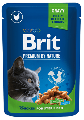 Brit Premium by Nature Kapsička s kuřecími kousky v omáčce pro kastrované kočky
