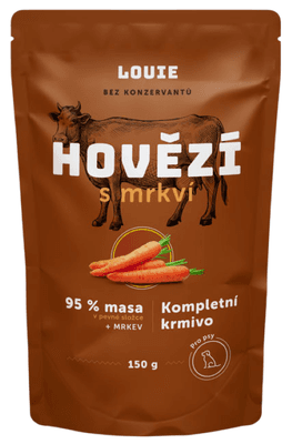 Louie Kapsička hovězí s mrkví, vitamíny a minerály pro psy