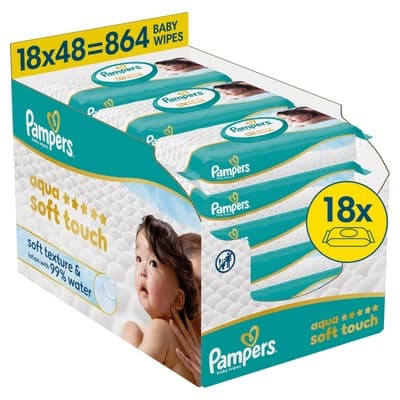Pampers Ubrousky Aqua Soft Touch (18x 48 ks)