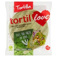 Tortilla pšeničné placky s příchutí špenátu 4 x 60g (240g)