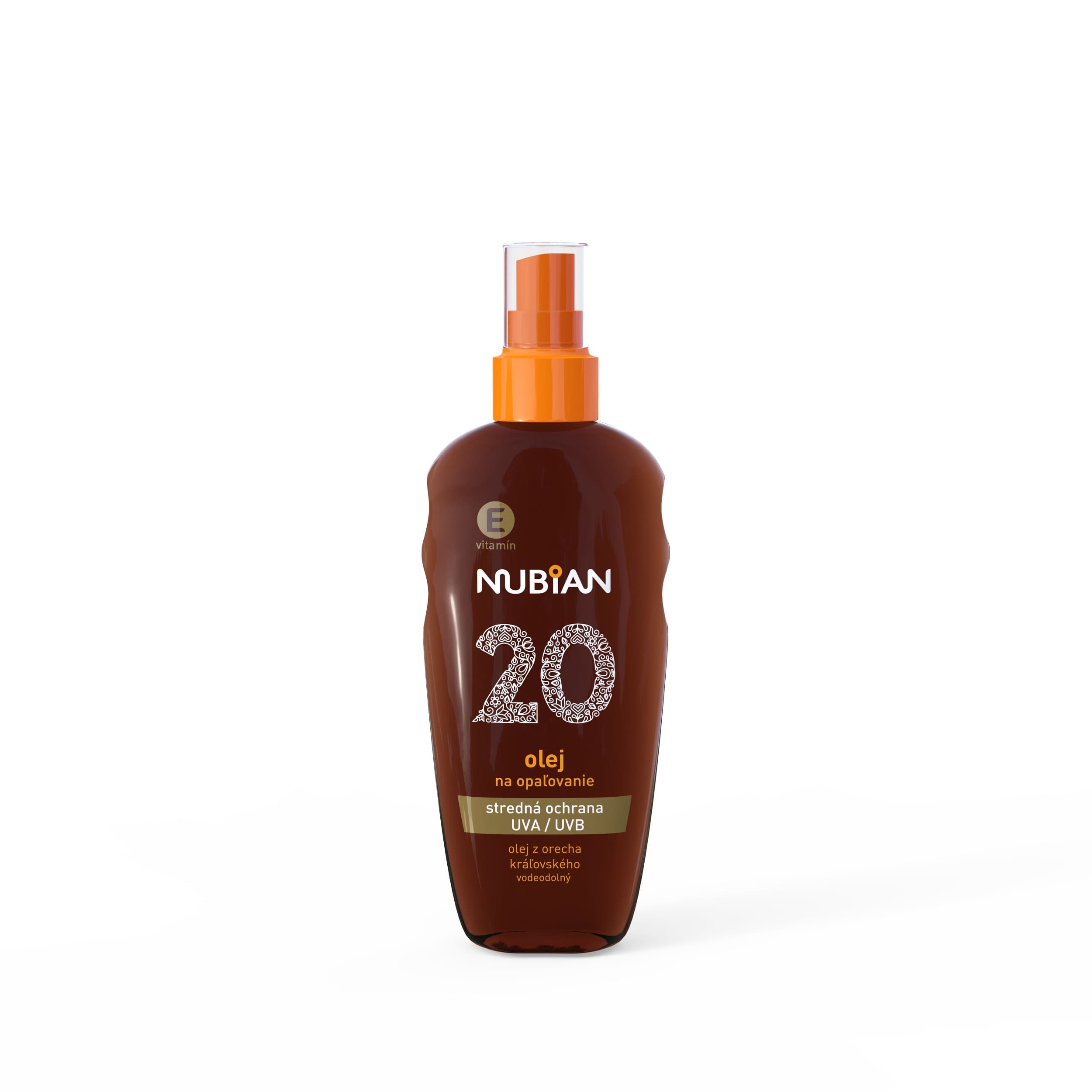 Nubian voděodolný olej na opalování SPF 20 200 ml