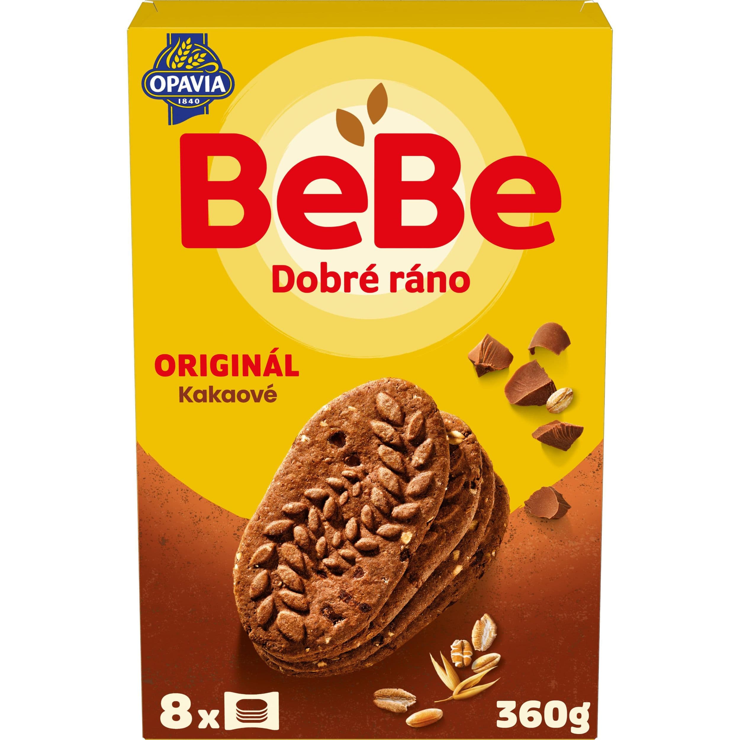 Opavia sušenky BeBe Dobré Ráno kakaové s kousky čokolády  360g