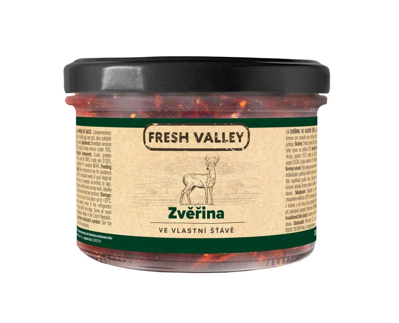 Sklenice Fresh Valley zvěřina ve vlastní šťávě 200g