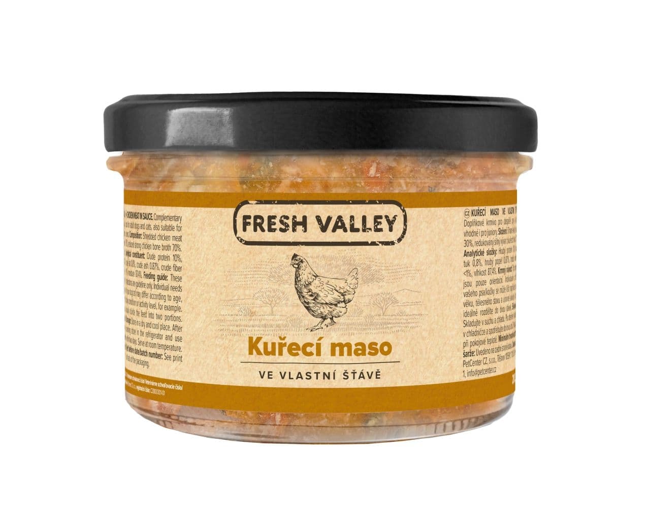 Sklenice Fresh Valley kuřecí maso ve vlastní šťávě 200g